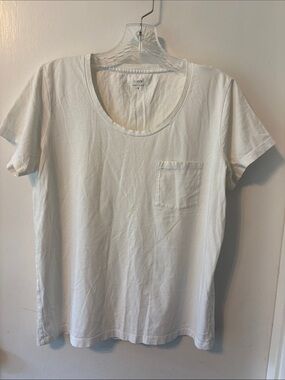 J. Crew White Pocket Tee - Scoop Neck